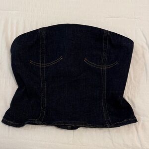 Stretchy denim corset top